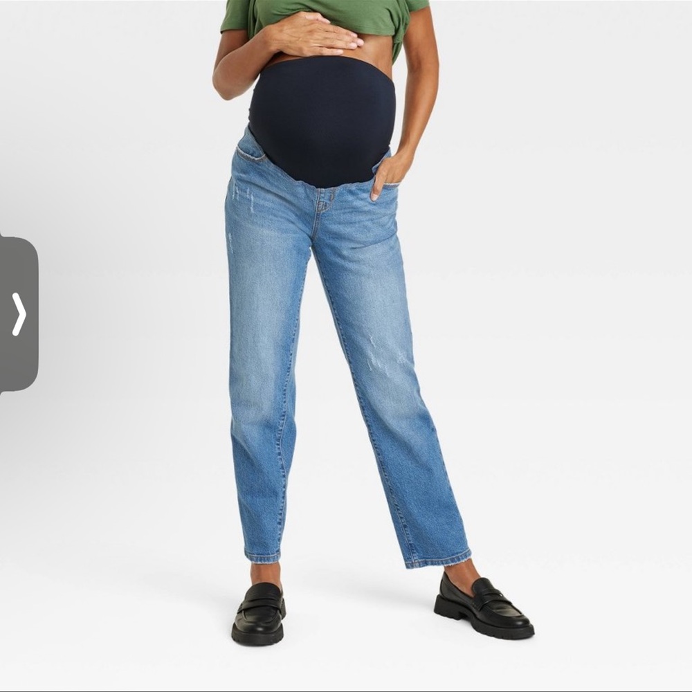 Ingrid & Isabel Light Blue Straight Leg Maternity Jeans